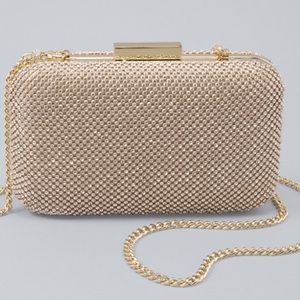 NWT metallic beaded clutch or satchel